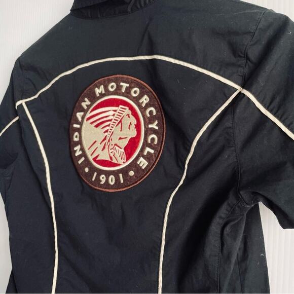 Indian Motorcycle Icon shirt short sleeve button front shirt women’s size small - Picture 9 of 11